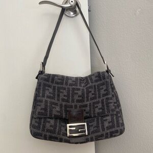 Fendi Mamma Wool Baguette (Gray)